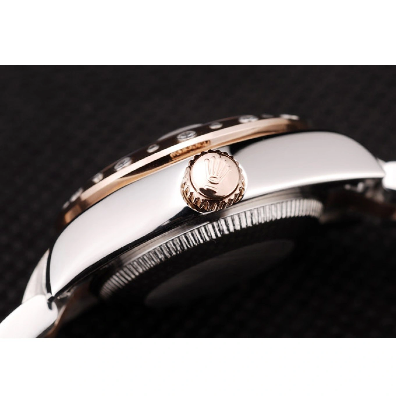 MiroTime 1013 Rolex DateJust Brushed Stainless Steel Case Brown Dial Diamond Plated